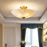 Hallway Stone Bowl Golden Semi-Flush Ceiling Light  Image - 5