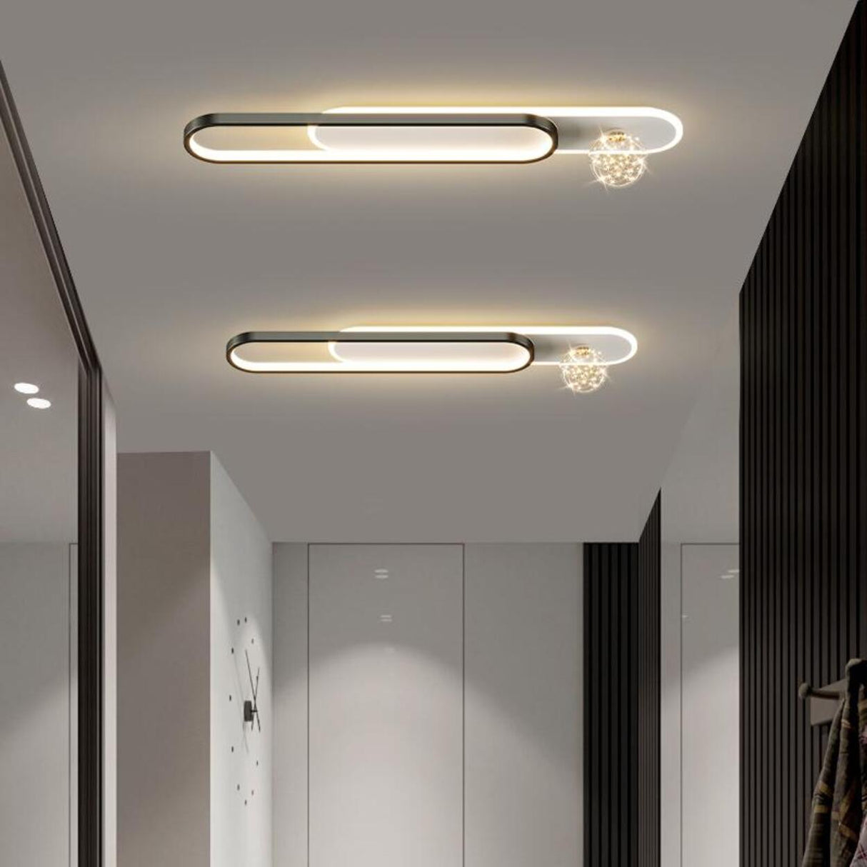 Hallway Strip Glass LED Flush Mount Ceiling Light Image - 1