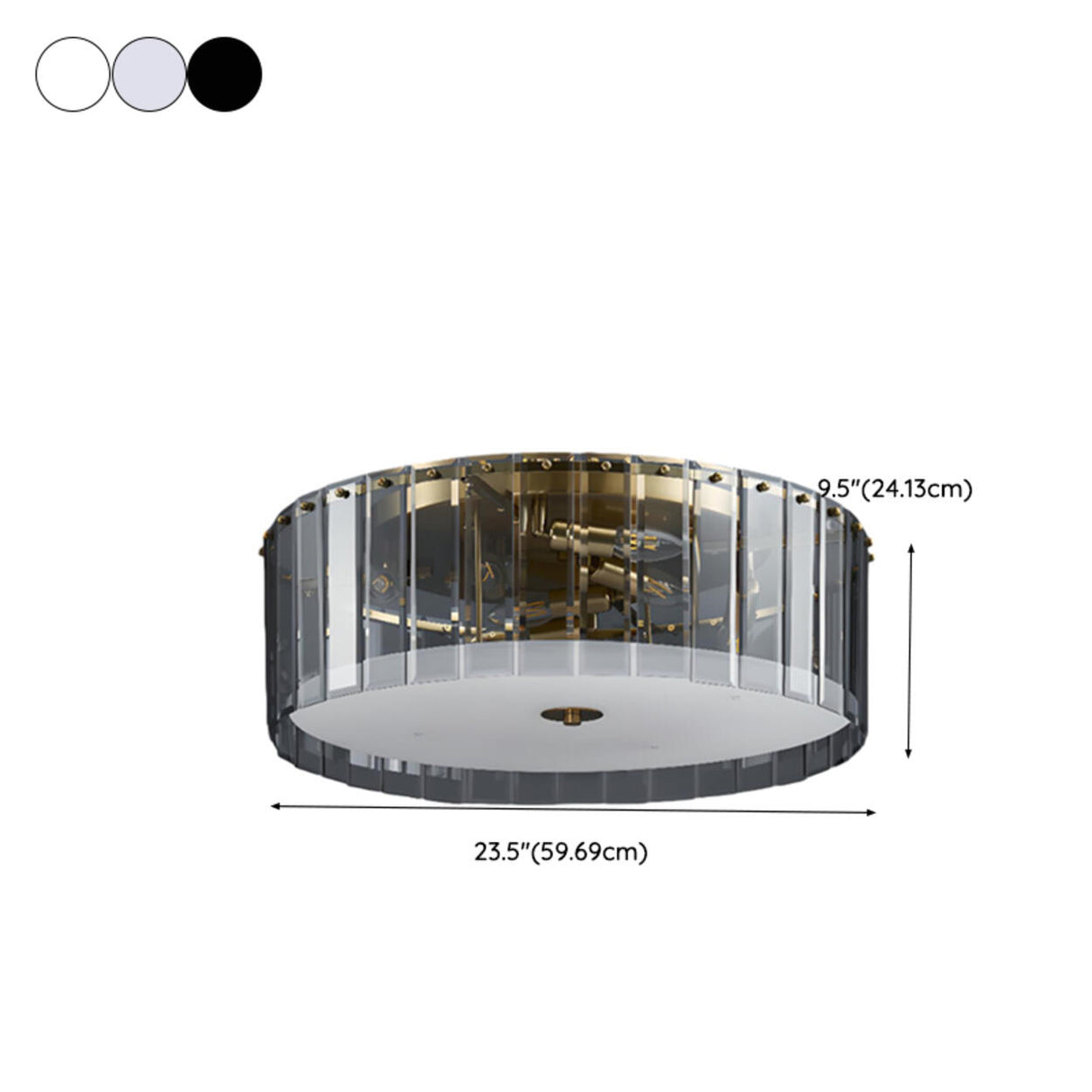 Hallway Trendy Cylinder Glass Flush Mount Ceiling Light Image - 13