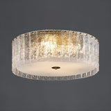 Hallway Trendy Cylinder Glass Flush Mount Ceiling Light Image - 6