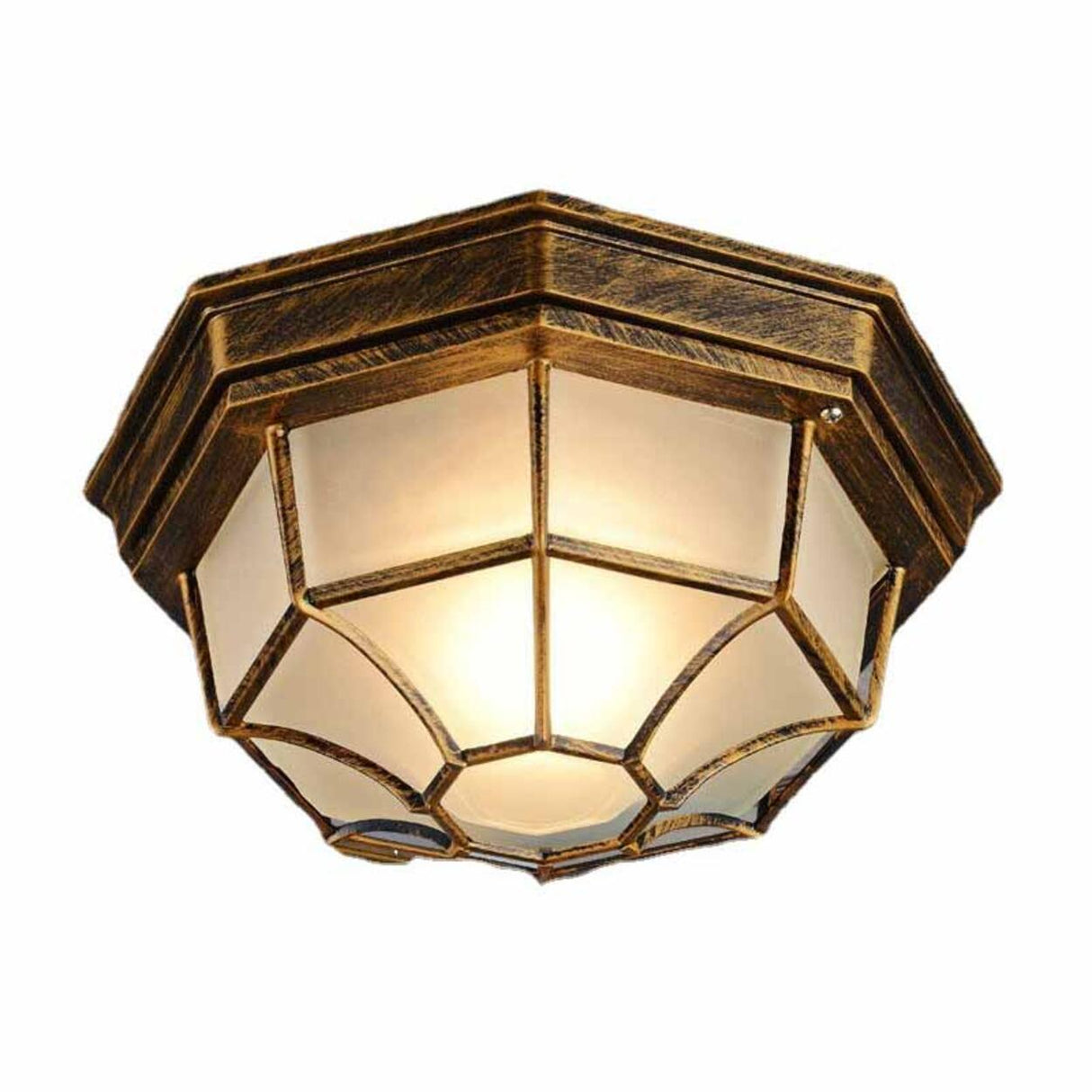 Hallway Vintage Black Metal Flush Mount Ceiling Lamp Image - 5