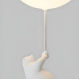 Hallway White Ball Hanging Bear Glass Flush Mount Light Image - 11