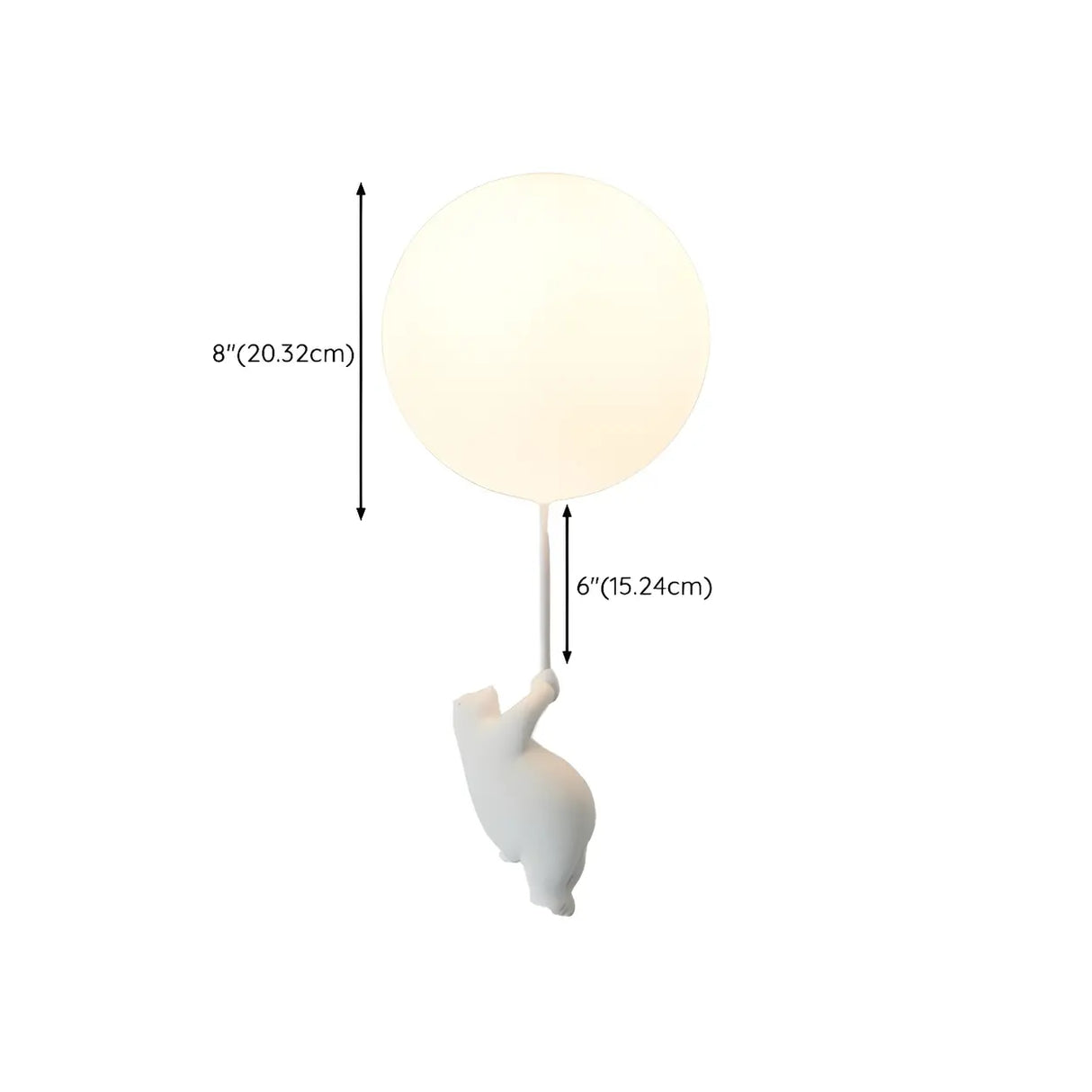 Hallway White Ball Hanging Bear Glass Flush Mount Light 