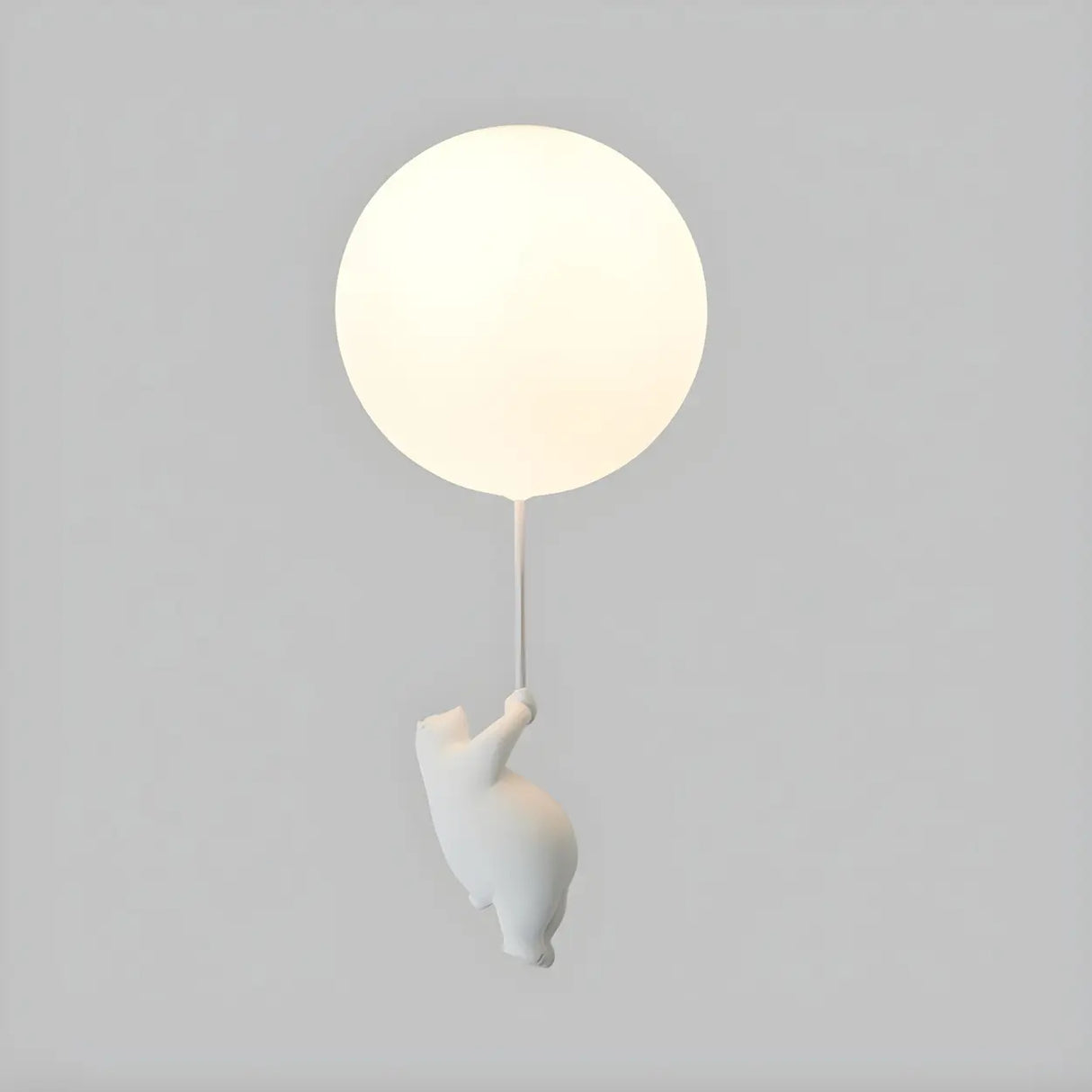 Hallway White Ball Hanging Bear Glass Flush Mount Light Image - 4