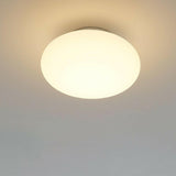 Hallway White Drum LED Semi-Flush Mount Ceiling Light Image - 12