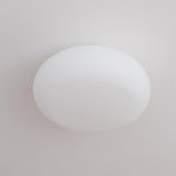 Hallway White Drum LED Semi-Flush Mount Ceiling Light Image - 13