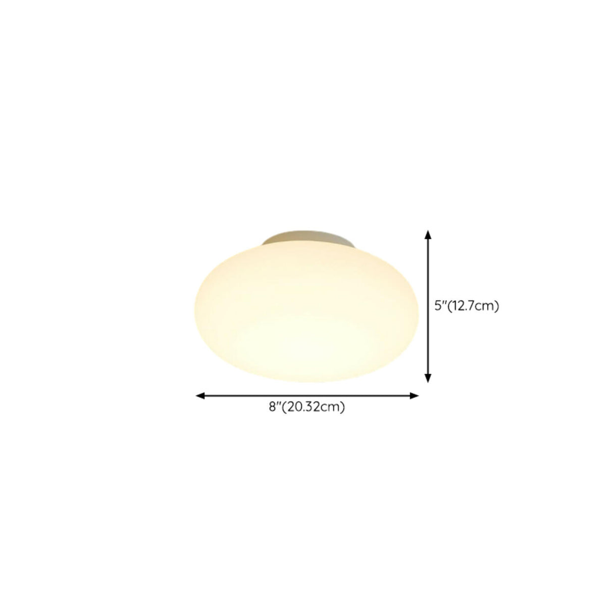 Hallway White Drum LED Semi-Flush Mount Ceiling Light 