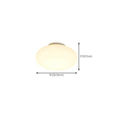 Hallway White Drum LED Semi-Flush Mount Ceiling Light #size