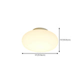 Hallway White Drum LED Semi-Flush Mount Ceiling Light Image - 17