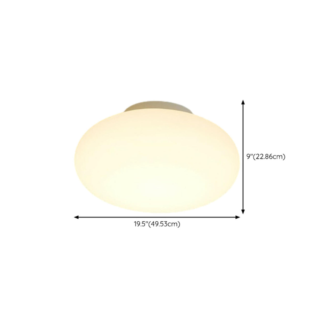 Hallway White Drum LED Semi-Flush Mount Ceiling Light Image - 18