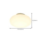 Hallway White Drum LED Semi-Flush Mount Ceiling Light Image - 18