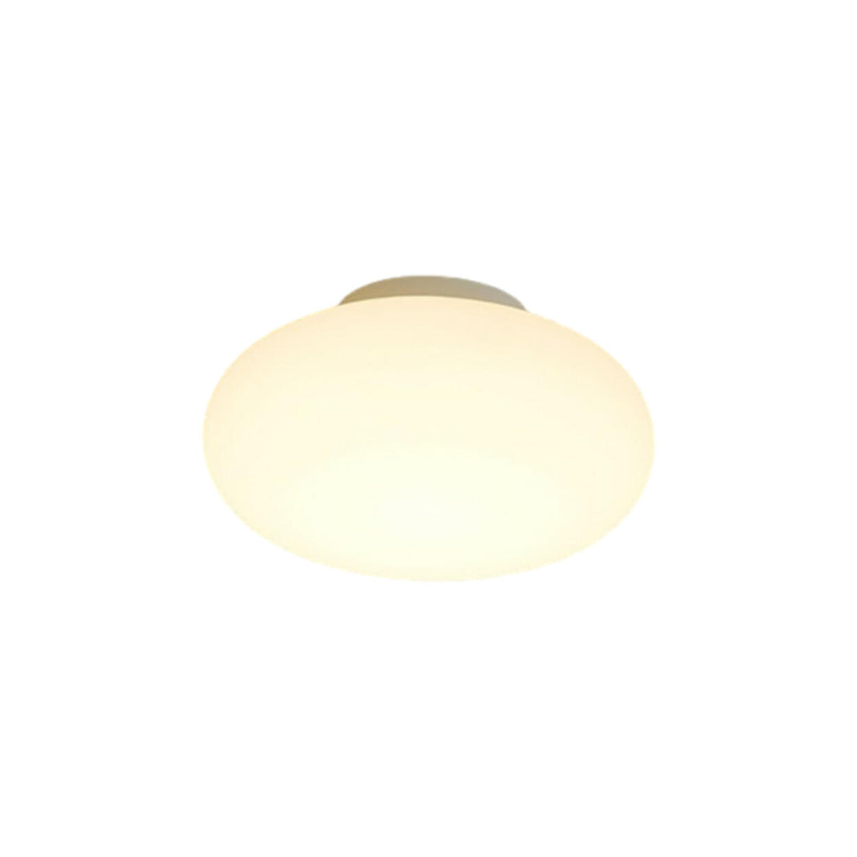 Hallway White Drum LED Semi-Flush Mount Ceiling Light Image - 8