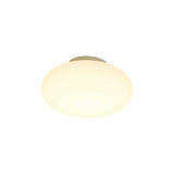 Hallway White Drum LED Semi-Flush Mount Ceiling Light Image - 8