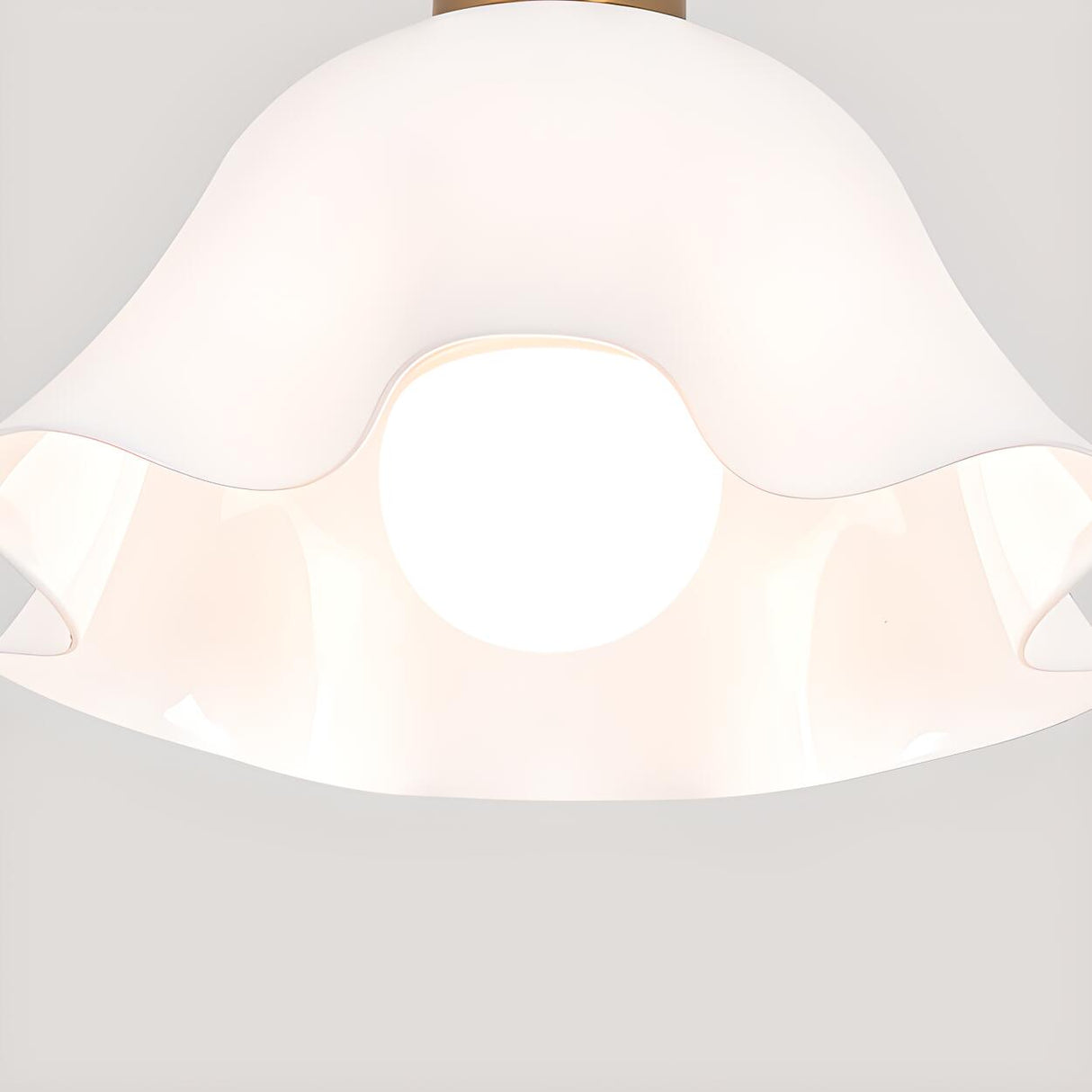 Hallway White Flower Semi-Flush Mount Ceiling Lamp Image - 11