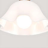 Hallway White Flower Semi-Flush Mount Ceiling Lamp Image - 11