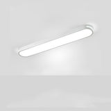 Hallway White Geometric Strip LED Flush Mount Light Image - 18