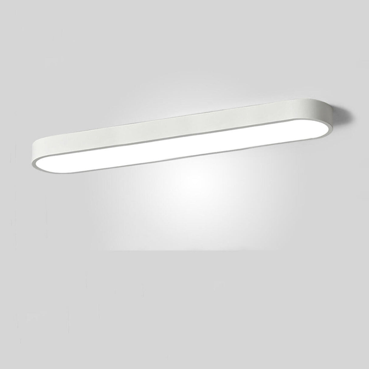 Hallway White Geometric Strip LED Flush Mount Light Image - 19