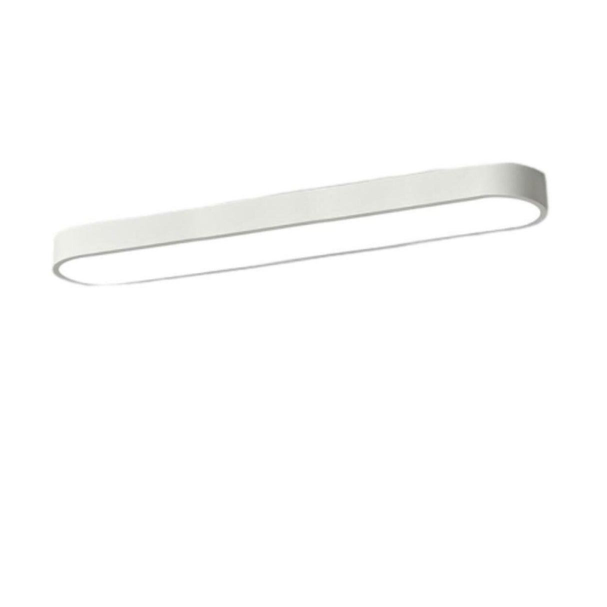 Hallway White Geometric Strip LED Flush Mount Light Image - 9