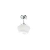 Hallway White Glass Geometric Semi-Flush Mount Light Image - 5