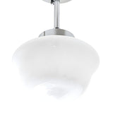 Hallway White Glass Geometric Semi-Flush Mount Light Image - 7