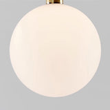 Hallway White Glass Globe Black Semi-Flush Mount Light Image - 13