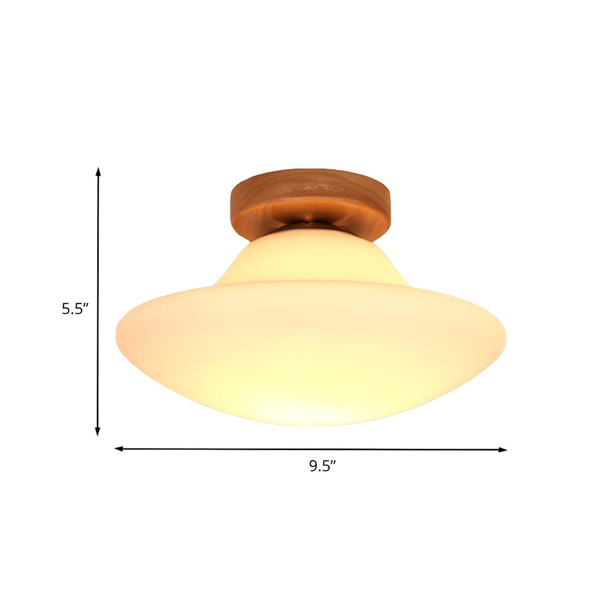 Hallway White Glass Mushroom Flush Mount Ceiling Light 