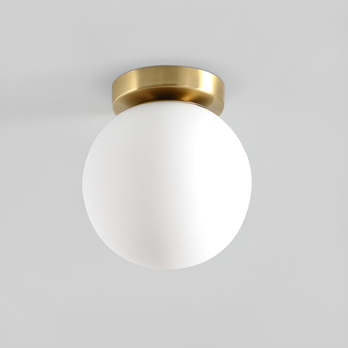 Hallway White Globe Semi-Flush Mount Ceiling Light Image - 10