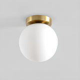 Hallway White Globe Semi-Flush Mount Ceiling Light Image - 10