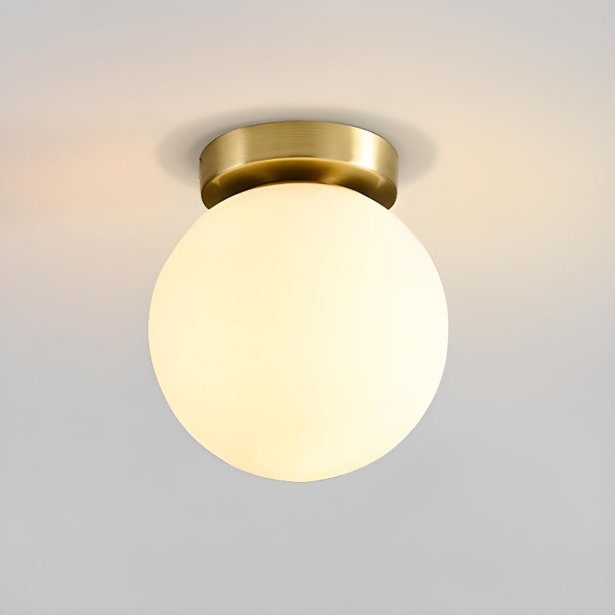 Hallway White Globe Semi-Flush Mount Ceiling Light Image - 11