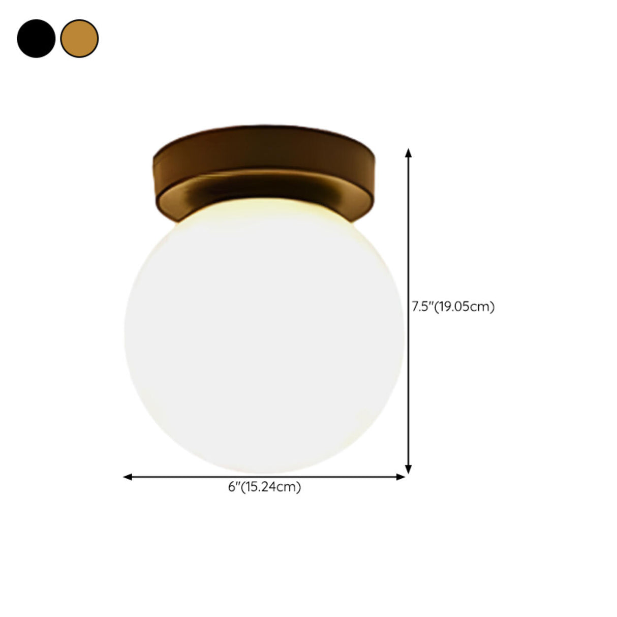 Hallway White Globe Semi-Flush Mount Ceiling Light 