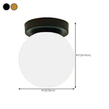 Hallway White Globe Semi-Flush Mount Ceiling Light Image - 18