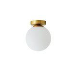 Hallway White Globe Semi-Flush Mount Ceiling Light Image - 5