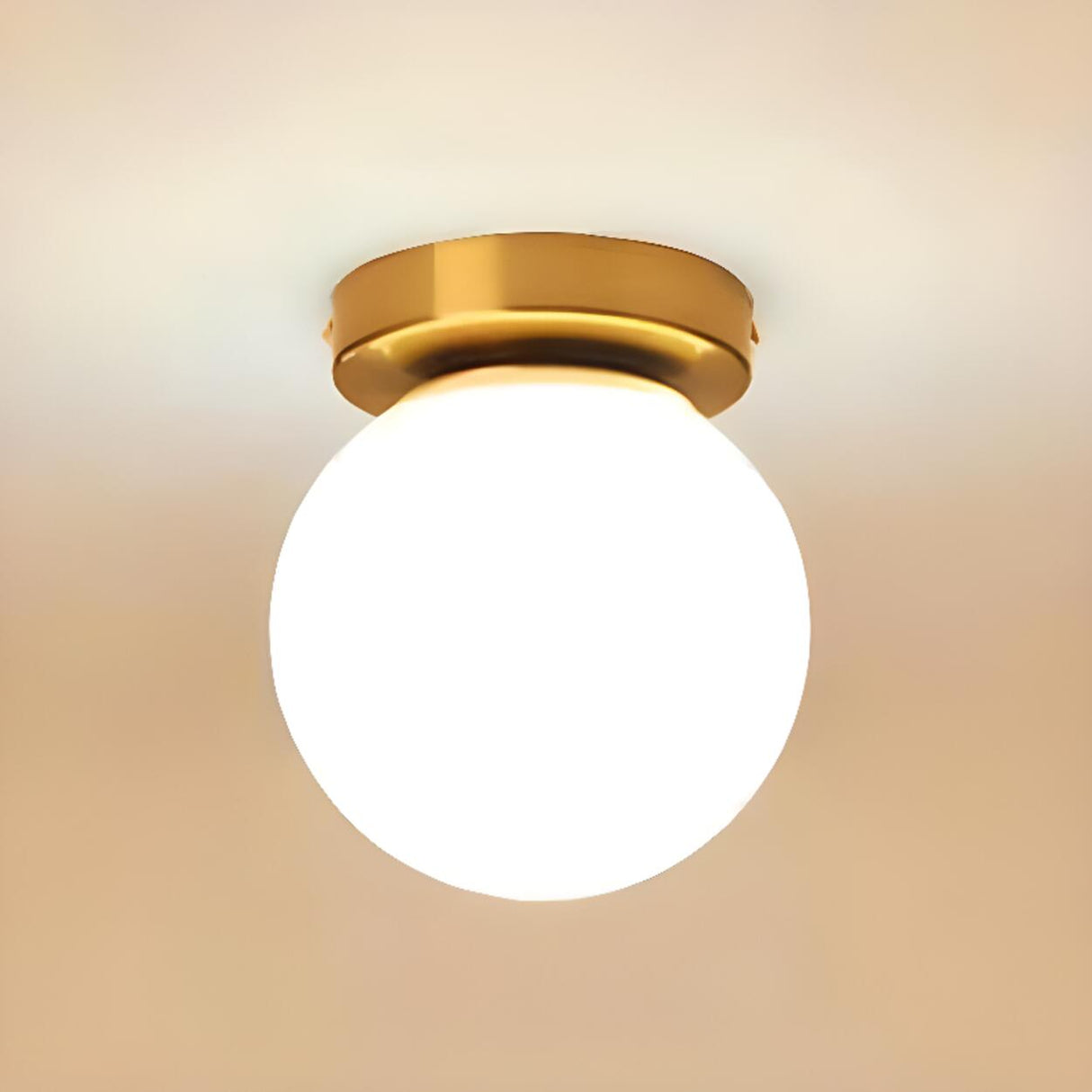 Hallway White Globe Semi-Flush Mount Ceiling Light Image - 9