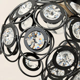 Hallway White Hollow Globe Crystal Semi-Flush Light Image - 9