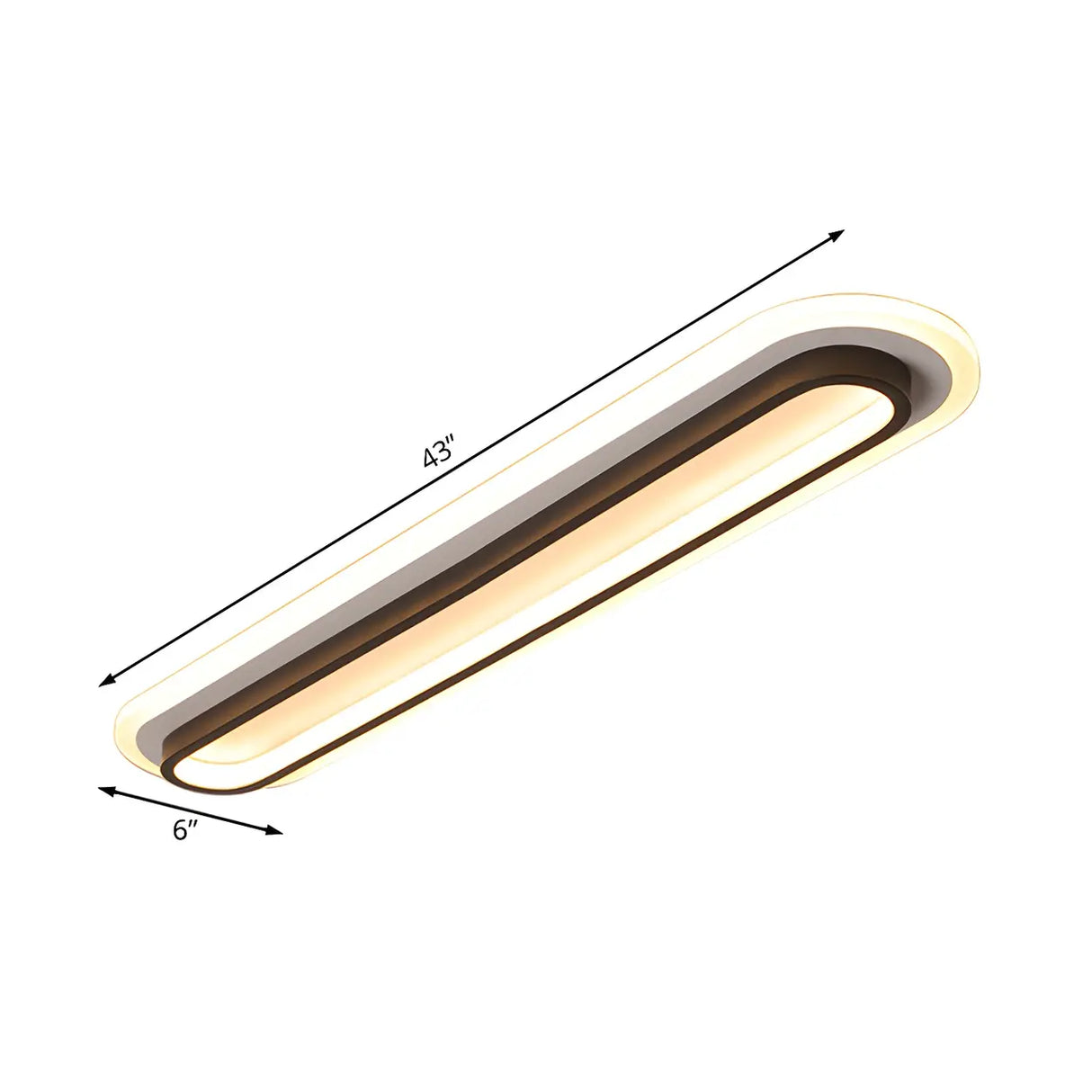 Hallway White Long Strip LED Flush Mount Ceiling Light Image - 13