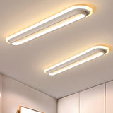 Hallway White Long Strip LED Flush Mount Ceiling Light Image - 2