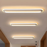 Hallway White Long Strip LED Flush Mount Ceiling Light Image - 4