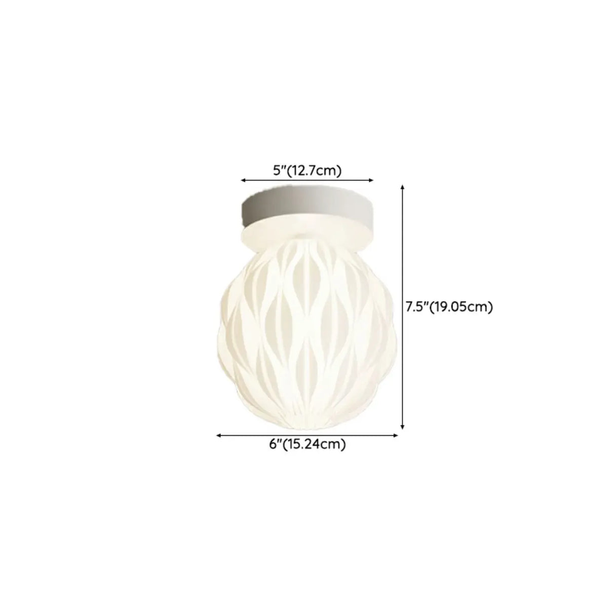 Hallway White Oval Textured Resin Semi-Flush Mount Lamp 