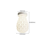 Hallway White Oval Textured Resin Semi-Flush Mount Lamp Image - 16