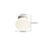 Hallway White Oval Textured Resin Semi-Flush Mount Lamp Image - 17