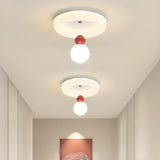 Hallway White Round Ball LED Flush Mount Ceiling Light Image - 1