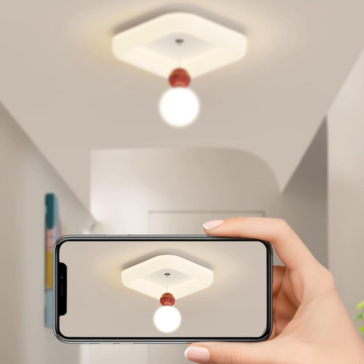 Hallway White Round Ball LED Flush Mount Ceiling Light Image - 10