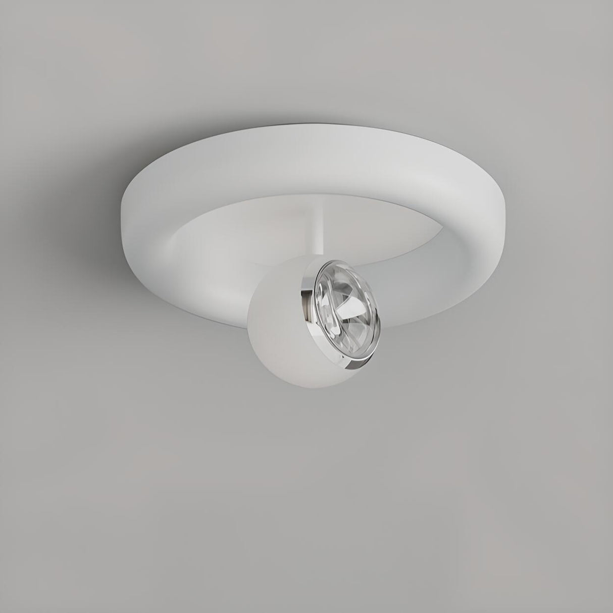 Hallway White Round Ball LED Flush Mount Ceiling Light Image - 13