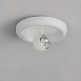 Hallway White Round Ball LED Flush Mount Ceiling Light Image - 13