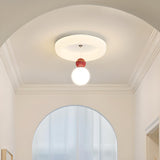 Hallway White Round Ball LED Flush Mount Ceiling Light Image - 18