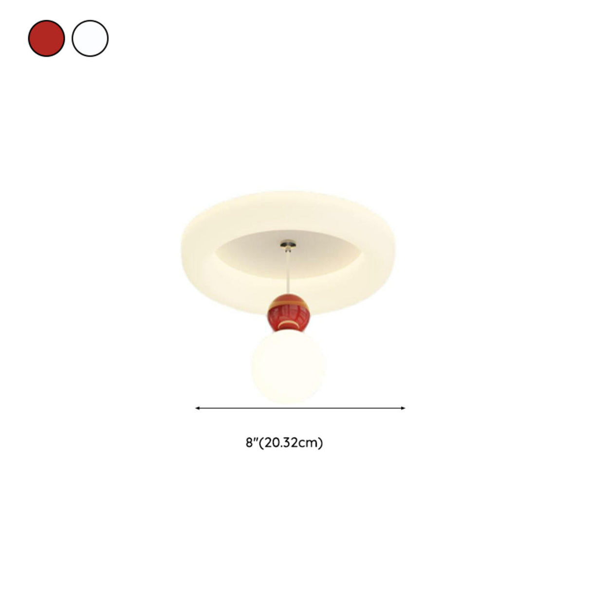 Hallway White Round Ball LED Flush Mount Ceiling Light 