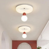 Hallway White Round Ball LED Flush Mount Ceiling Light Image - 9