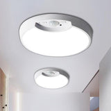 Hallway White Round Sensor LED Flush Mount Ceiling Lamp Image - 1