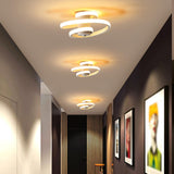 Hallway White Spiral LED Semi-Flush Mount Ceiling Light Image - 1