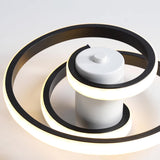 Hallway White Spiral LED Semi-Flush Mount Ceiling Light Image - 10